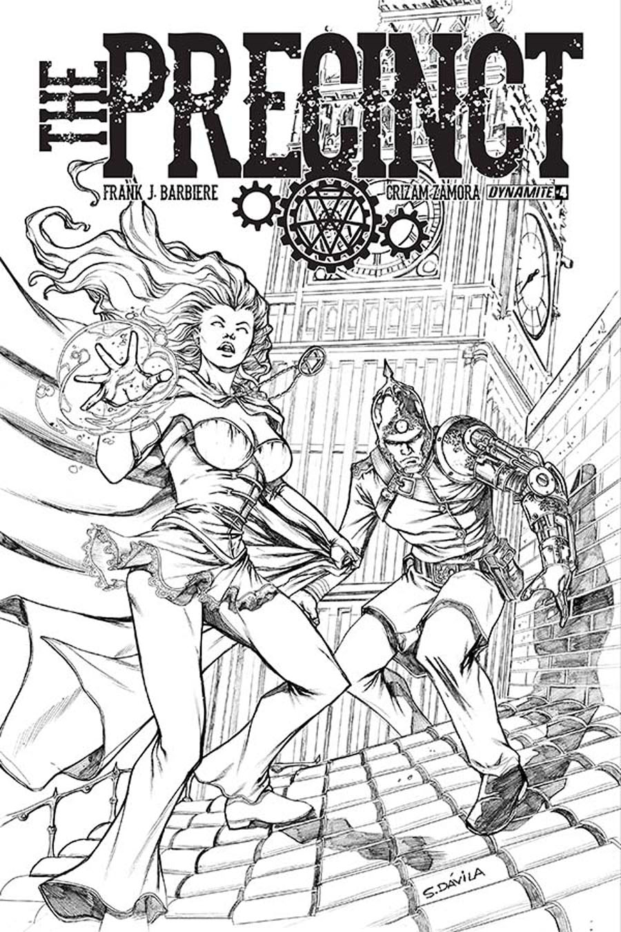 Precinct #4 Cover B Incentive Sergio Fernandez Davila Black & White Cover