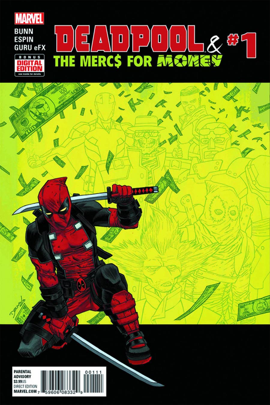 Deadpool And The Mercs For Money #1 Cover F DF Signed By Cullen Bunn