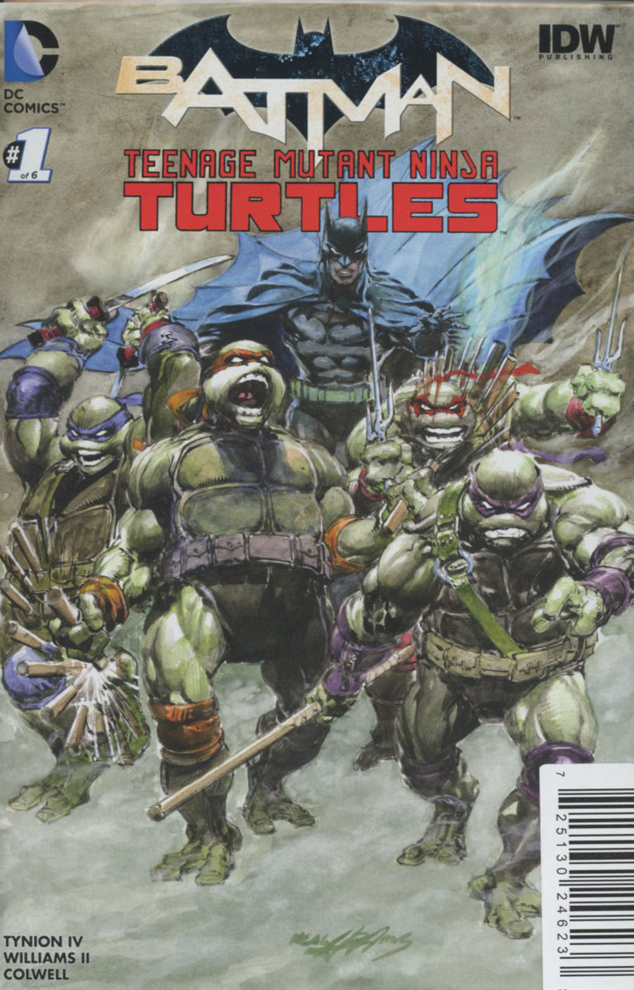 Batman Teenage Mutant Ninja Turtles #1 Cover F DF Exclusive Neal Adams Color Variant Cover