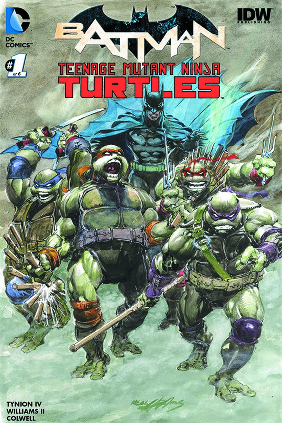 Batman Teenage Mutant Ninja Turtles #1 Cover G DF Exclusive Neal Adams Color Variant Cover Plus 1