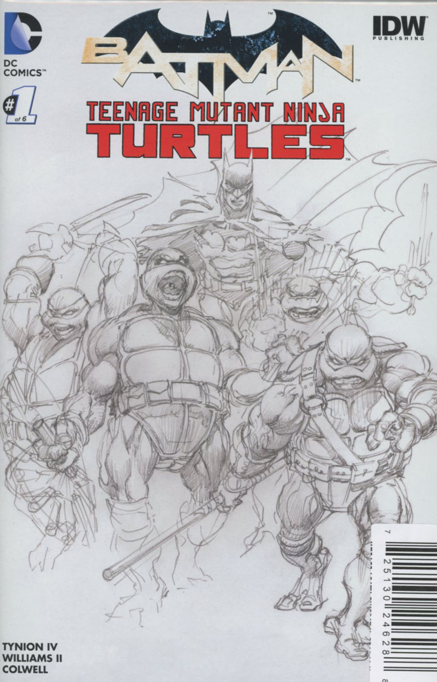 Batman Teenage Mutant Ninja Turtles #1 Cover K DF Exclusive Neal Adams Black & White Variant Cover