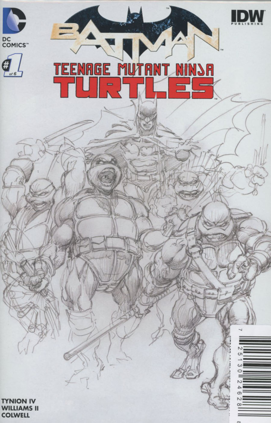 Batman Teenage Mutant Ninja Turtles #1 Cover K DF Exclusive Neal Adams Black & White Variant Cover