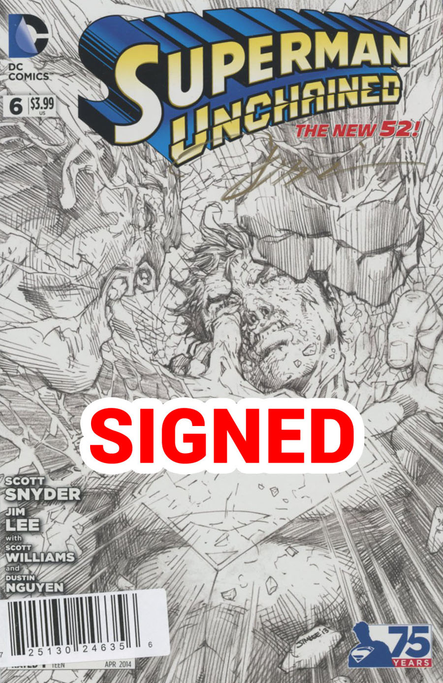 Superman Unchained #6 Cover N DF New Jersey Expo VIP Ultra Limited Edition Signed By Jim Lee