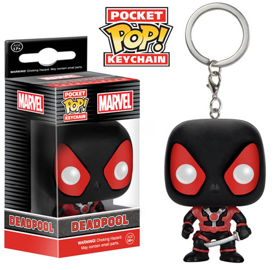 POP Marvel Comics Black Deadpool Vinyl Figure Keychain