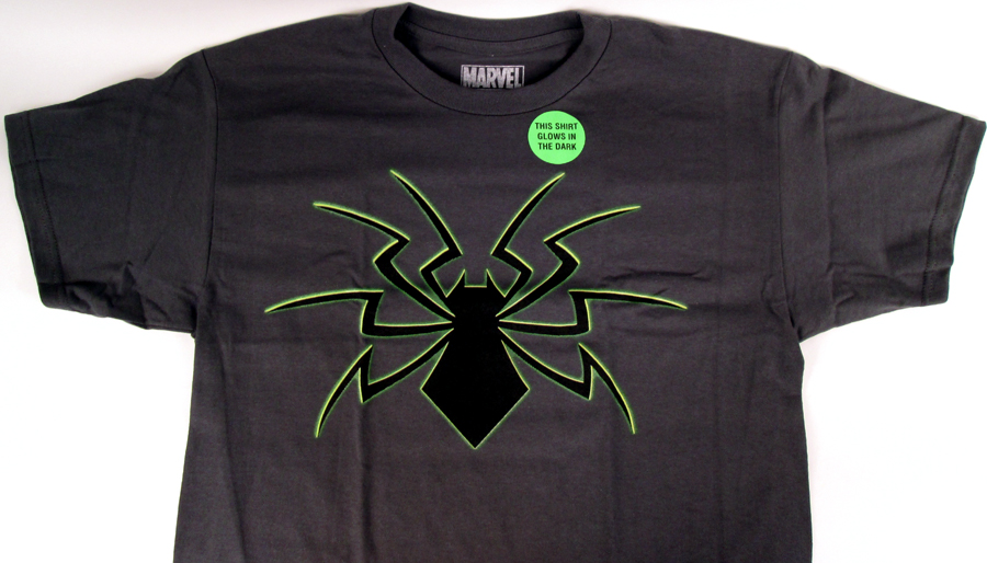 Amazing Spider-Man Symbol Glow Midtown Exclusive Mens Charcoal T-Shirt Large