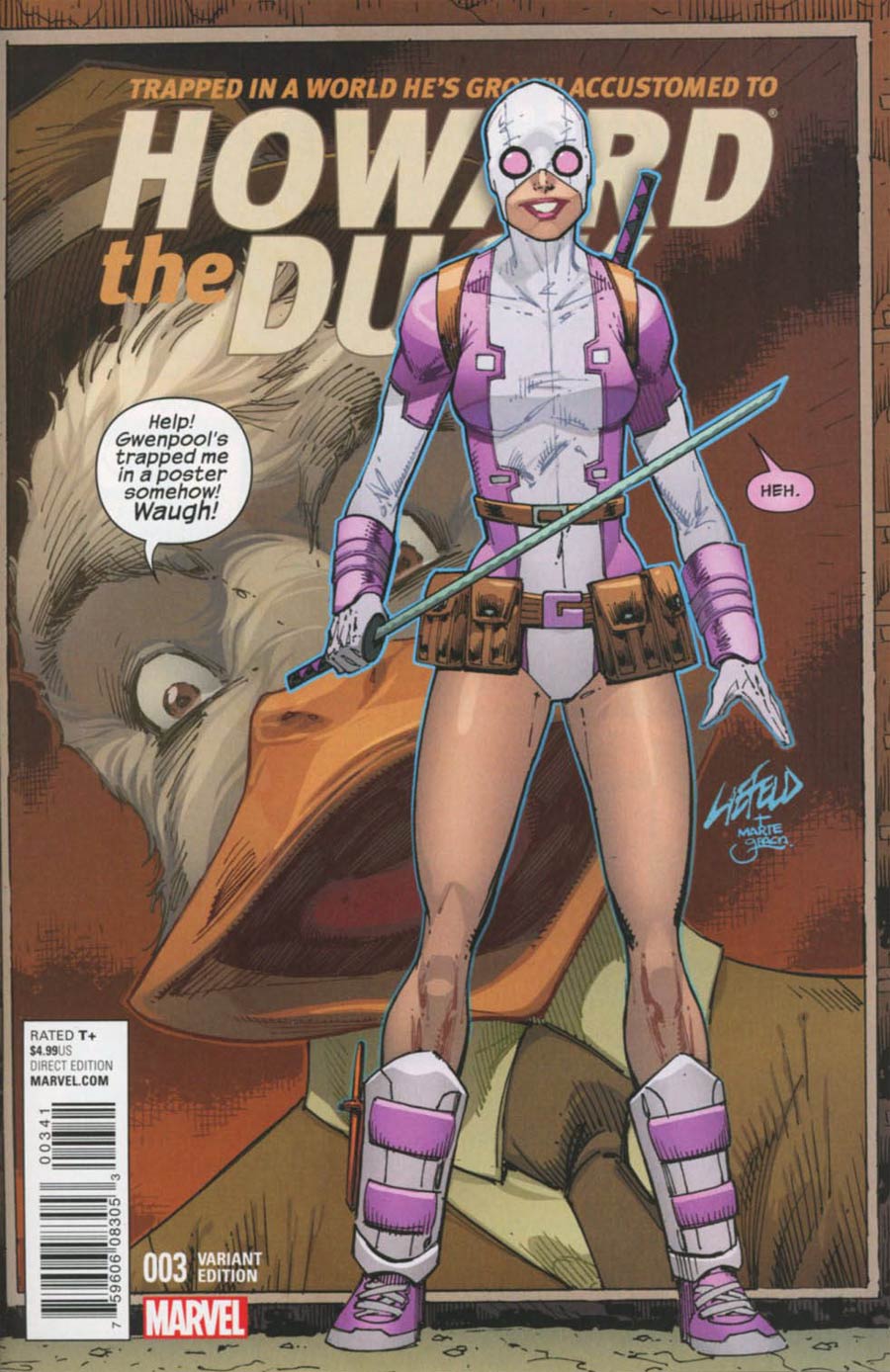 Howard The Duck Vol 5 #3 Cover B Incentive Rob Liefeld Gwenpool Variant Cover