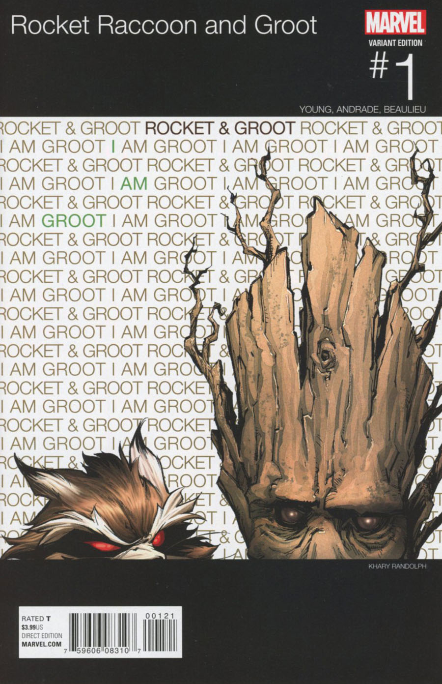 Rocket Raccoon And Groot #1 Cover B Variant Khary Randolph Marvel Hip-Hop Cover