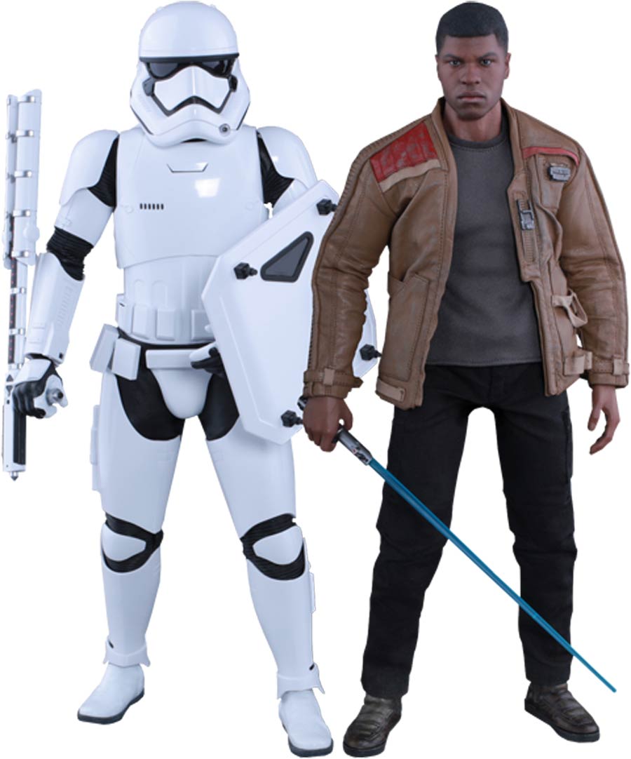 Star Wars The Force Awakens Finn And First Order Riot Control Stormtrooper 12-Inch Action Figure Set