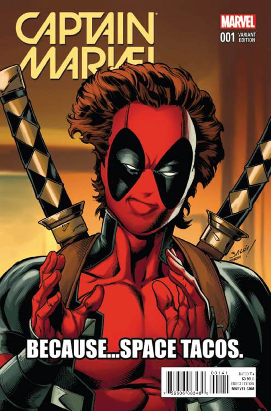 Captain Marvel Vol 8 #1 Cover D Incentive Mark Bagley Deadpool Variant Cover