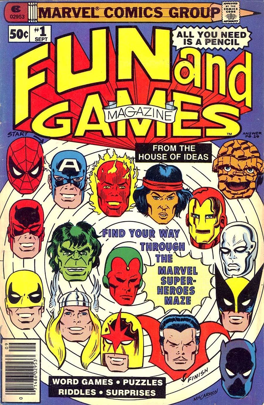 Marvel Fun and Games #1 Cover A Unused