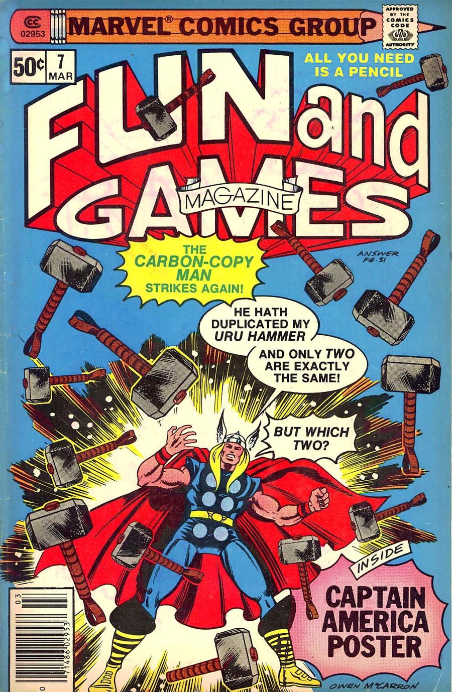 Marvel Fun and Games #7 Cover B Used