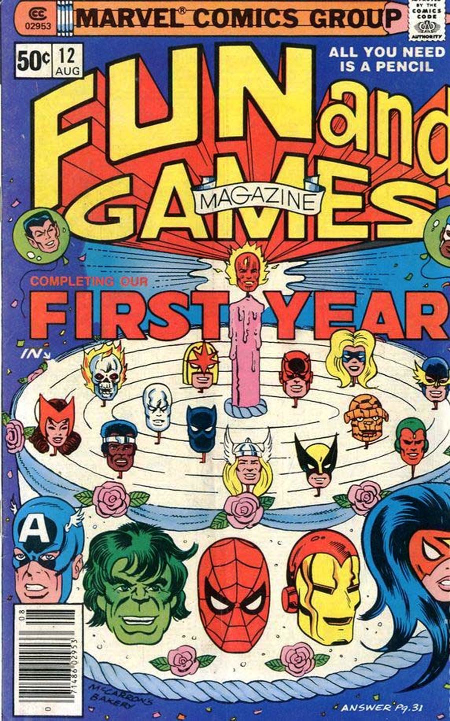 Marvel Fun and Games #12 Cover A Unused