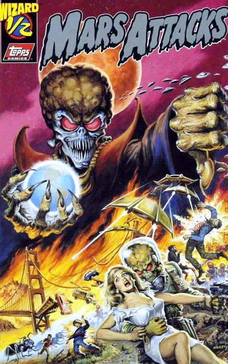 Mars Attacks Wizard #1/2 Cover C Platnium With Certificate