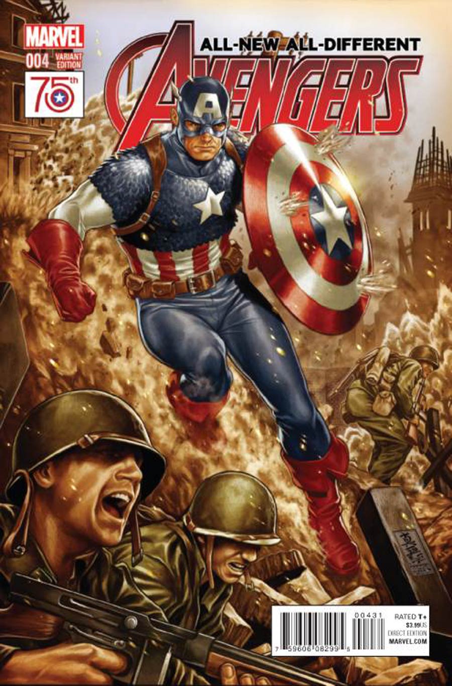All-New All-Different Avengers #4 Cover C Incentive Mark Brooks Captain America 75th Anniversary Variant Cover