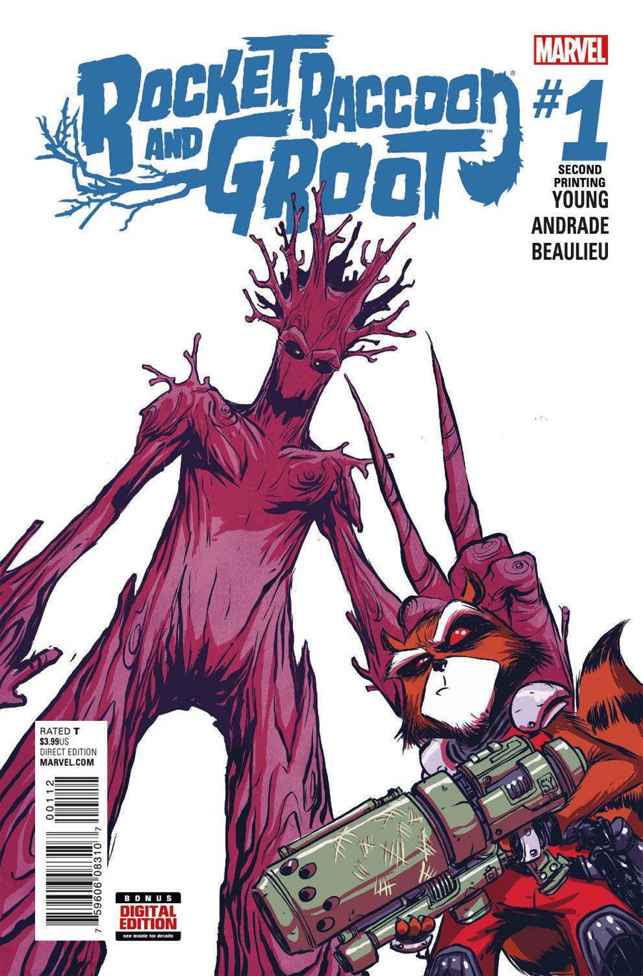 Rocket Raccoon And Groot #1 Cover G 2nd Ptg Skottie Young Variant Cover