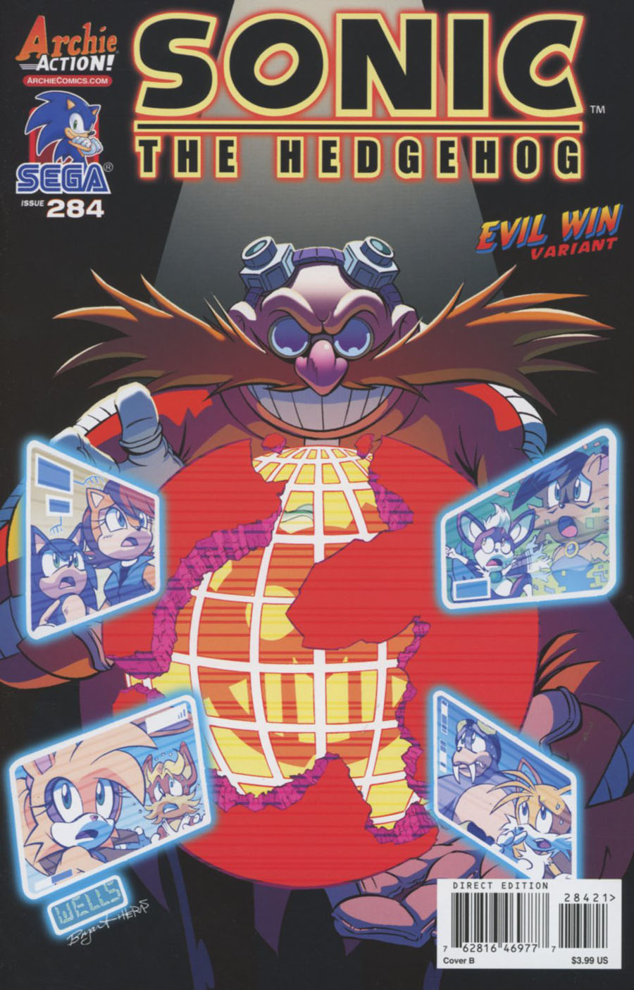 Sonic The Hedgehog Vol 2 #284 Cover B Variant Lamar Wells Evil Win Cover