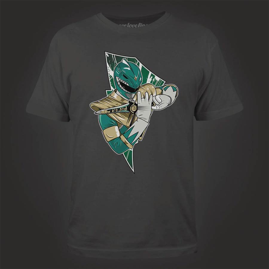 Mighty Morphin Power Rangers Dragon Ranger Charcoal T-Shirt Large