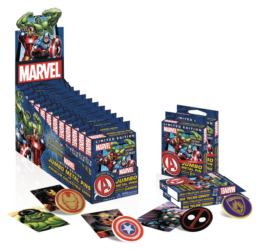 Marvel Comics 1.25-inch Metal Pin With Collectible Backer Card Assortment