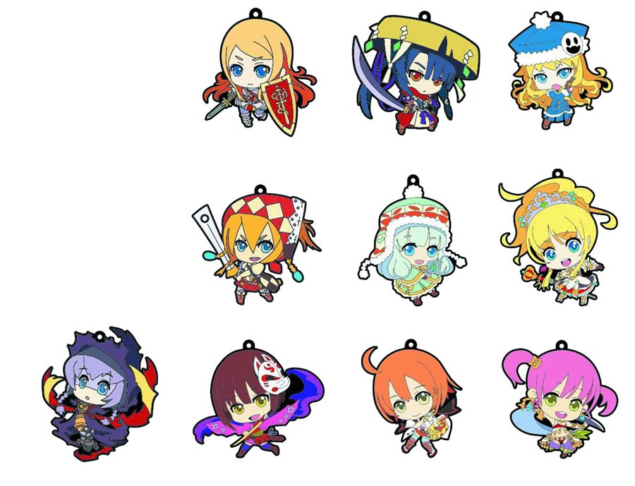 World Tree And Mystery Dungeon Rubber Trading Strap Blind Mystery Box 10-Piece Display