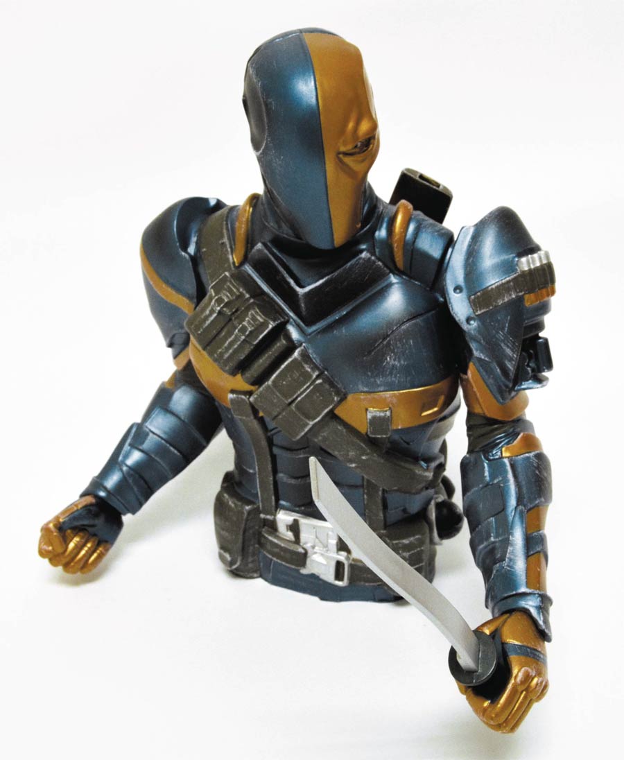 Batman Arkham Origins Deathstroke Previews Exclusive Bust Bank