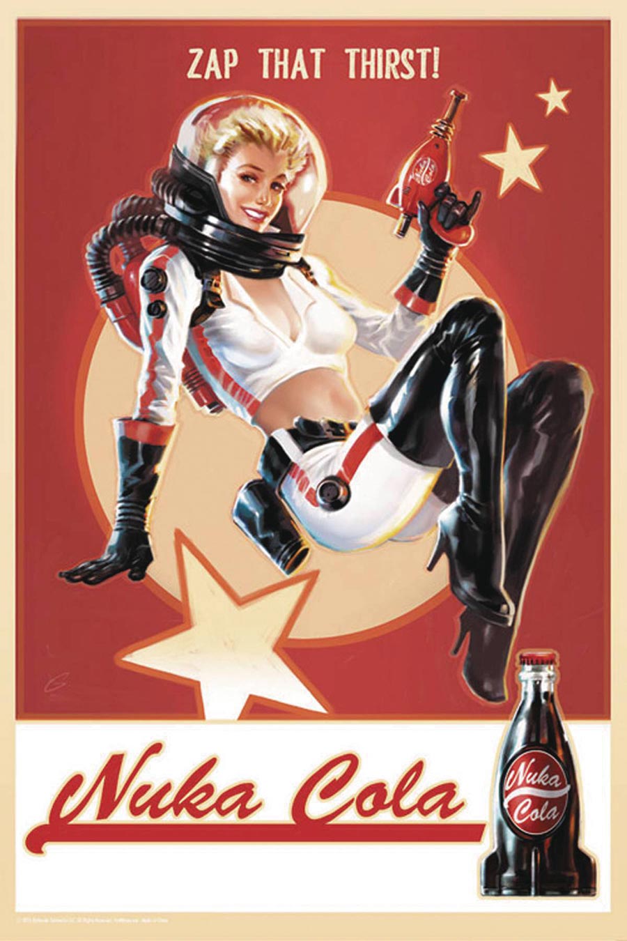Fallout Nuka Cola Pin-Up 12x18 Previews Exclusive Tin Sign Replica