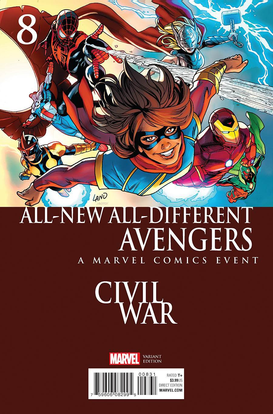 All-New All-Different Avengers #8 Cover B Variant Greg Land Civil War Cover (Standoff Tie-In)
