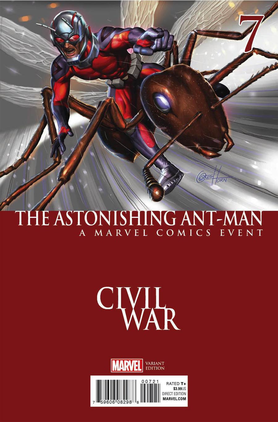 Astonishing Ant-Man #7 Cover B Variant Greg Horn Civil War Cover