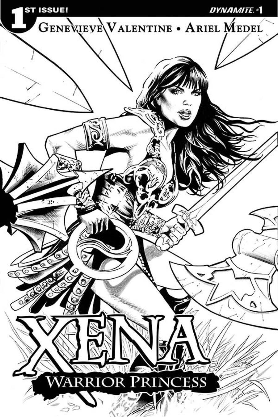 Xena Warrior Princess Vol 3 #1 Cover D Incentive Greg Land Black & White Cover