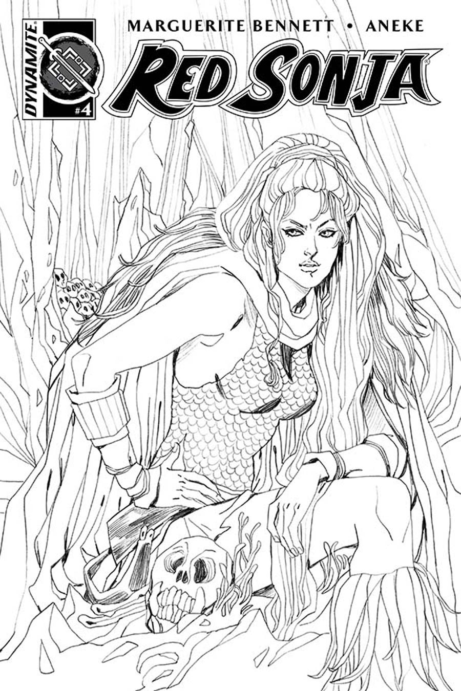 Red Sonja Vol 6 #4 Cover B Incentive Marguerite Sauvage Black & White Cover