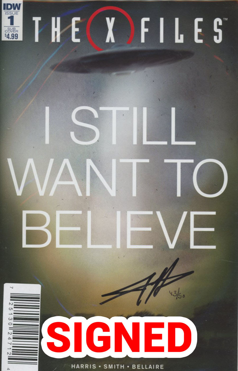 X-Files Vol 3 #1 Cover G DF Photo Cover Signed By Joe Harris
