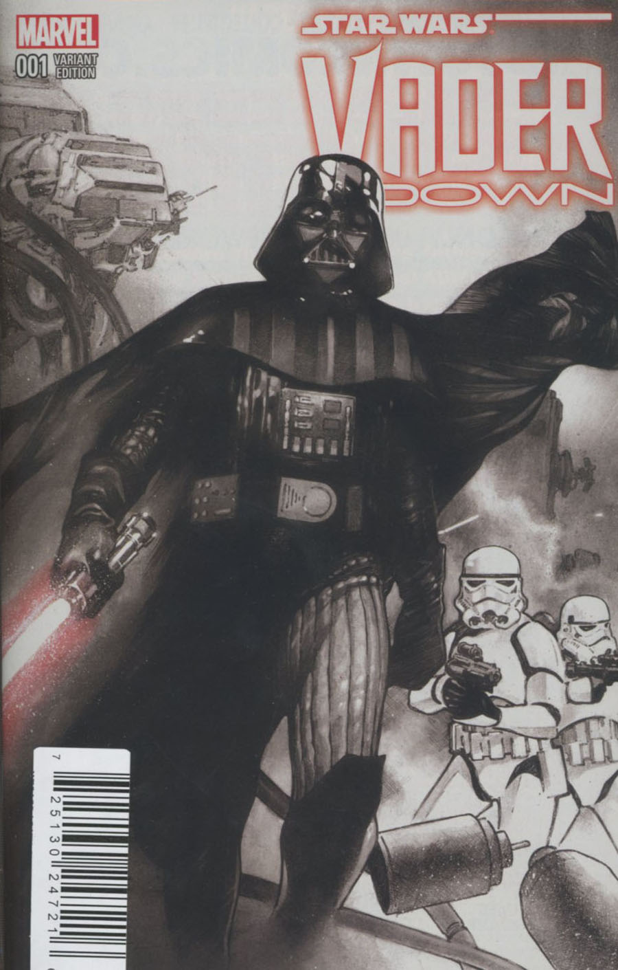 Star Wars Vader Down #1 Cover L DF Exclusive Olivier Coipel Black & White Cover Plus 1 (Vader Down Part 1)