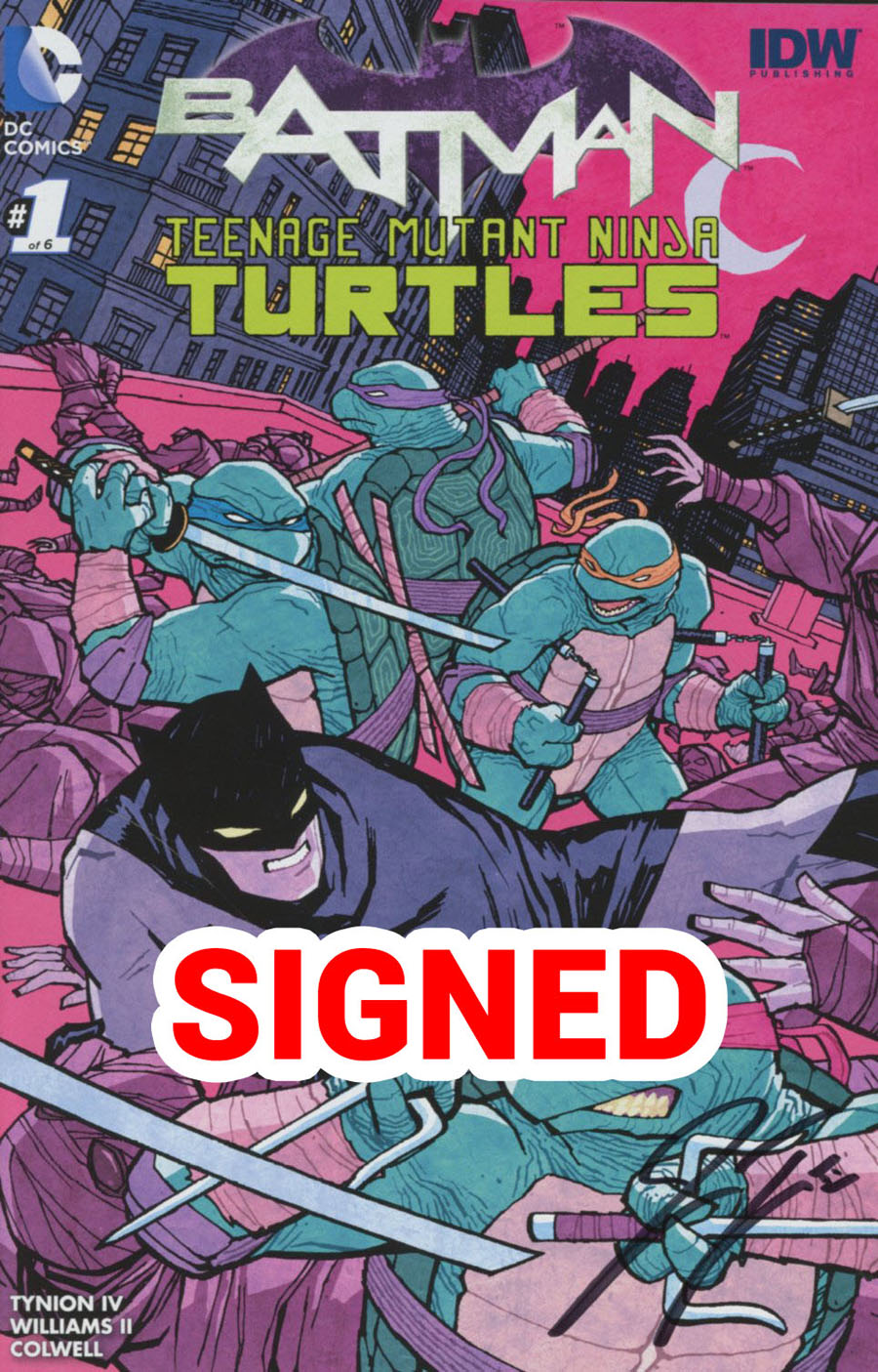 Batman Teenage Mutant Ninja Turtles #1 Cover Q Midtown Exclusive Cliff Chiang Color Variant Cover Signed By James Tynion IV