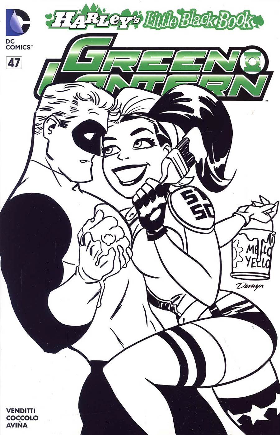 Green Lantern Vol 5 #47 Cover D Variant Darwyn Cooke Harley Quinn Cover Without Polybag Black and White