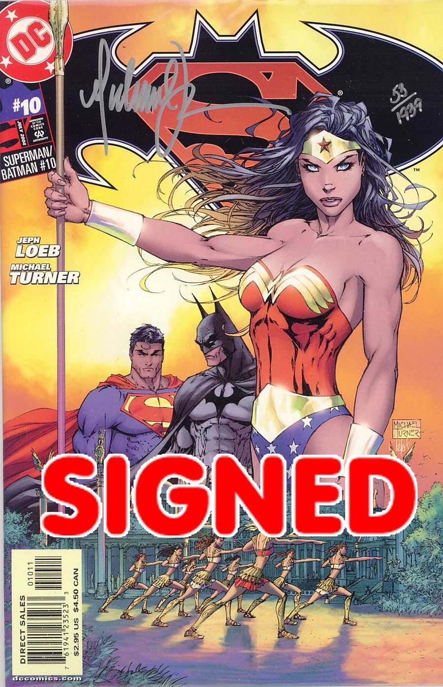 Superman Batman #10 Cover C DF Signed Michael Turner Cover
