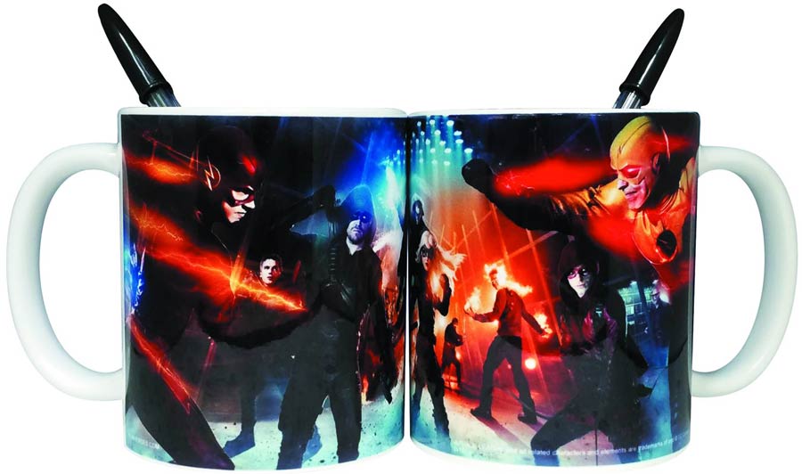 DC TV Super Hero Fight Club Mug Pen Holder