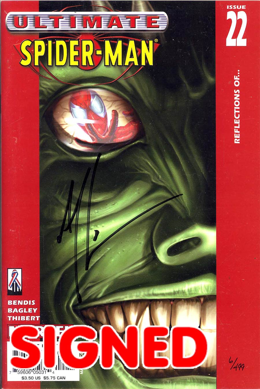 Ultimate Spider-Man #22 Cover B DF signed Art Thibert