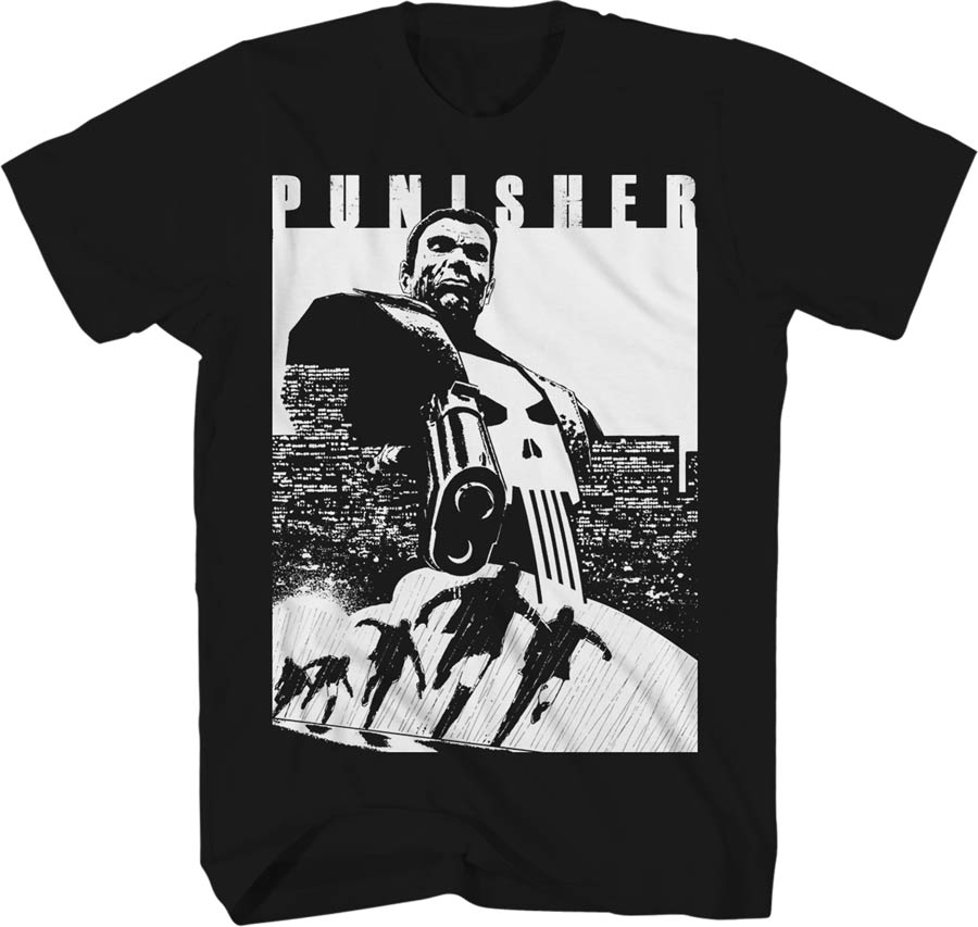 Punisher Try And Run Black T-Shirt Large