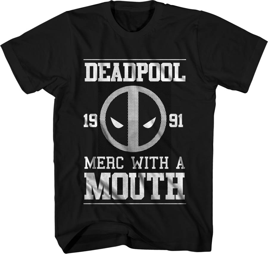 Deadpool Text Assassin Black T-Shirt Large