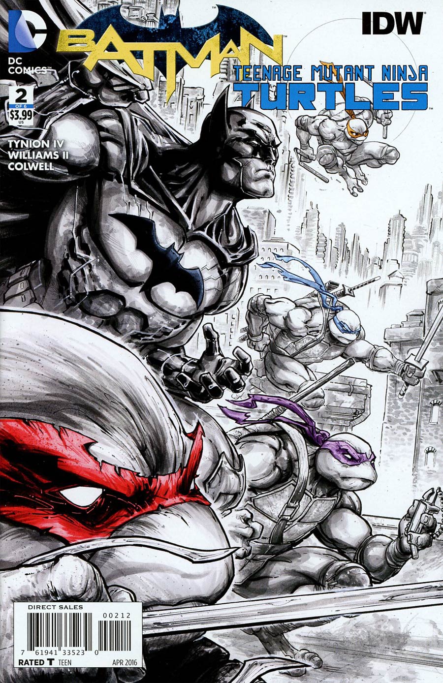 Batman Teenage Mutant Ninja Turtles #2 Cover C 2nd Ptg Freddie E Williams II Variant Cover