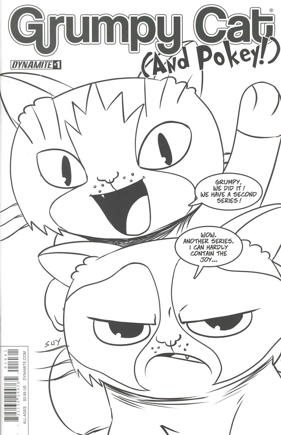 Grumpy Cat & Pokey #1 Cover F Variant Steve Uy Adult Coloring Book Cover