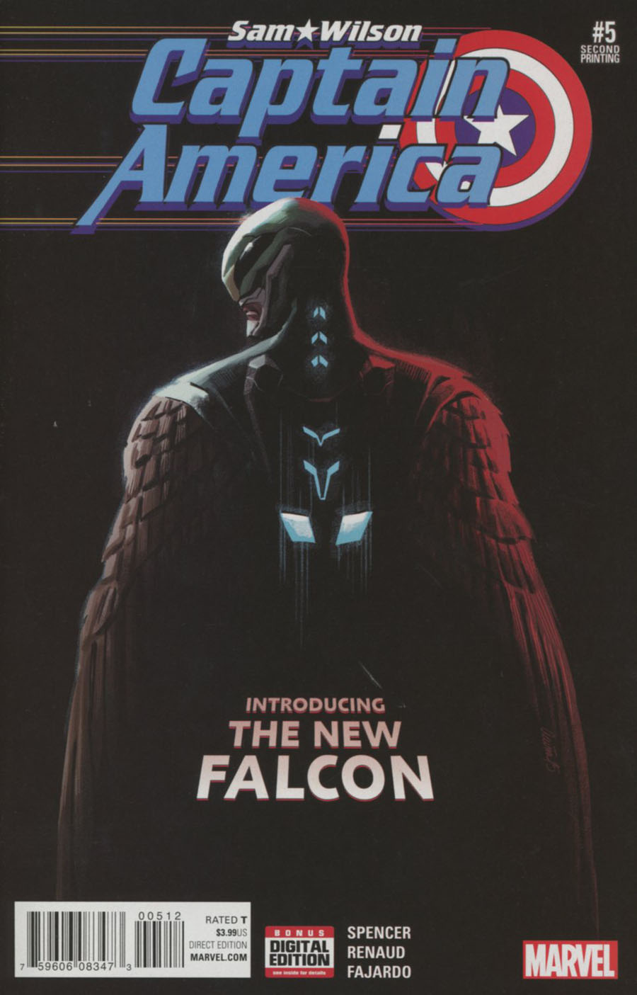 Captain America Sam Wilson #5 Cover B 2nd Ptg Daniel Acuña Variant Cover