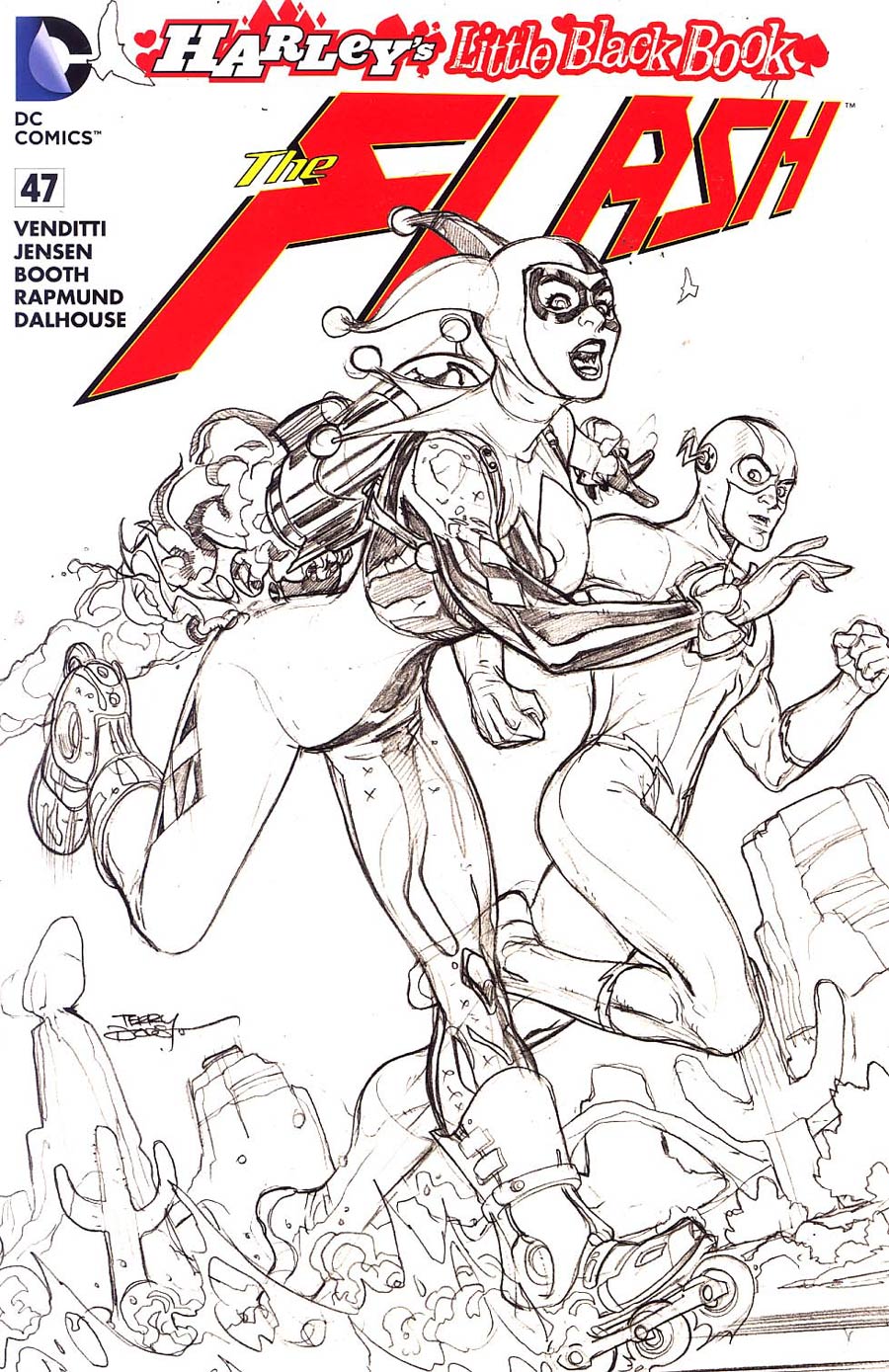 Flash Vol 4 #47 Cover E Variant Terry Dodson Harley Quinn Cover Without Polybag Sketch