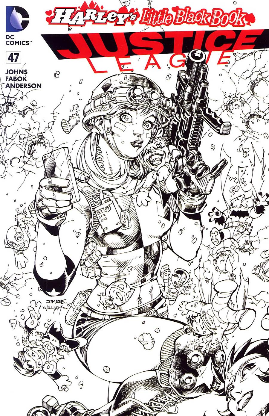 Justice League Vol 2 #47 Cover D Variant Jim Lee Harley Quinn Cover Without Polybag Black and White