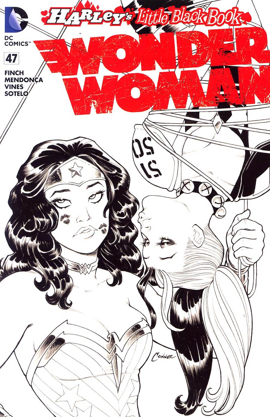 Wonder Woman Vol 4 #47 Cover D Variant Amanda Conner Harley Quinn Cover Without Polybag Black and White