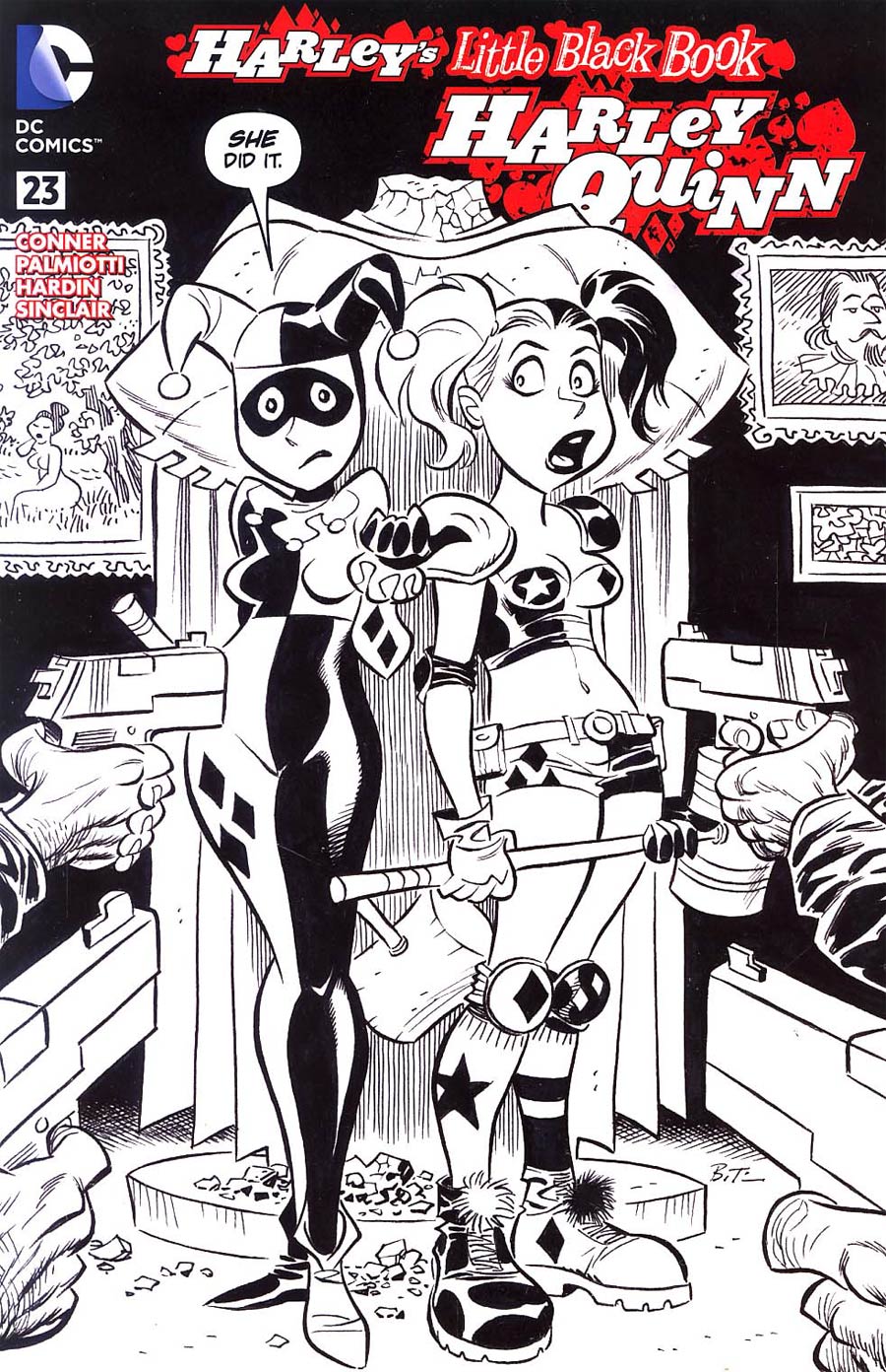 Harley Quinn Vol 2 #23 Cover E Variant Bruce Timm Harley Quinn Cover Without Polybag Black and White