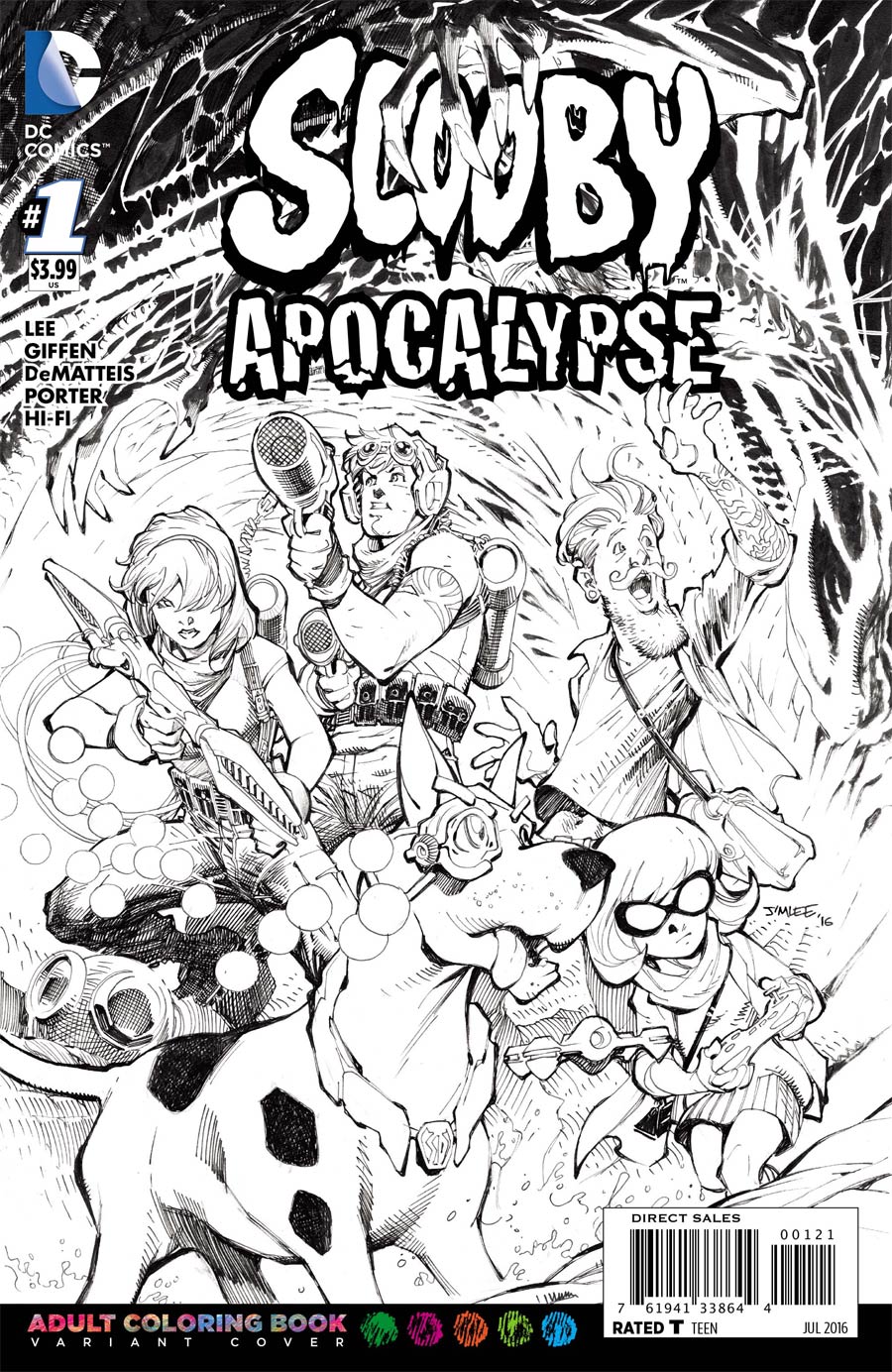 Scooby Apocalypse #1 Cover C Variant Jim Lee Adult Coloring Book Cover