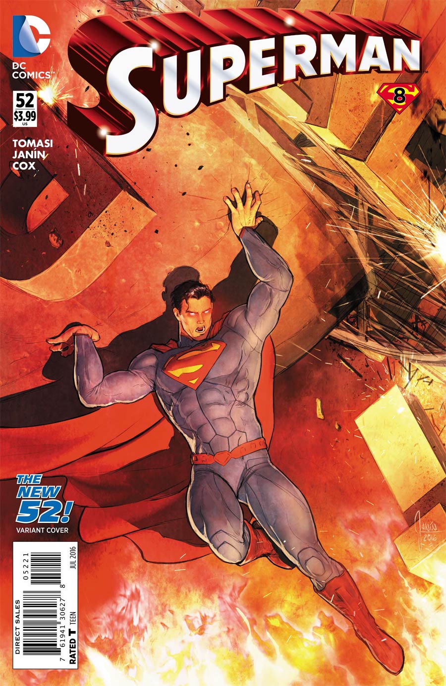 Superman Vol 4 #52 Cover B Variant Mikel Janin New 52 Homage Cover (Super League Part 8)