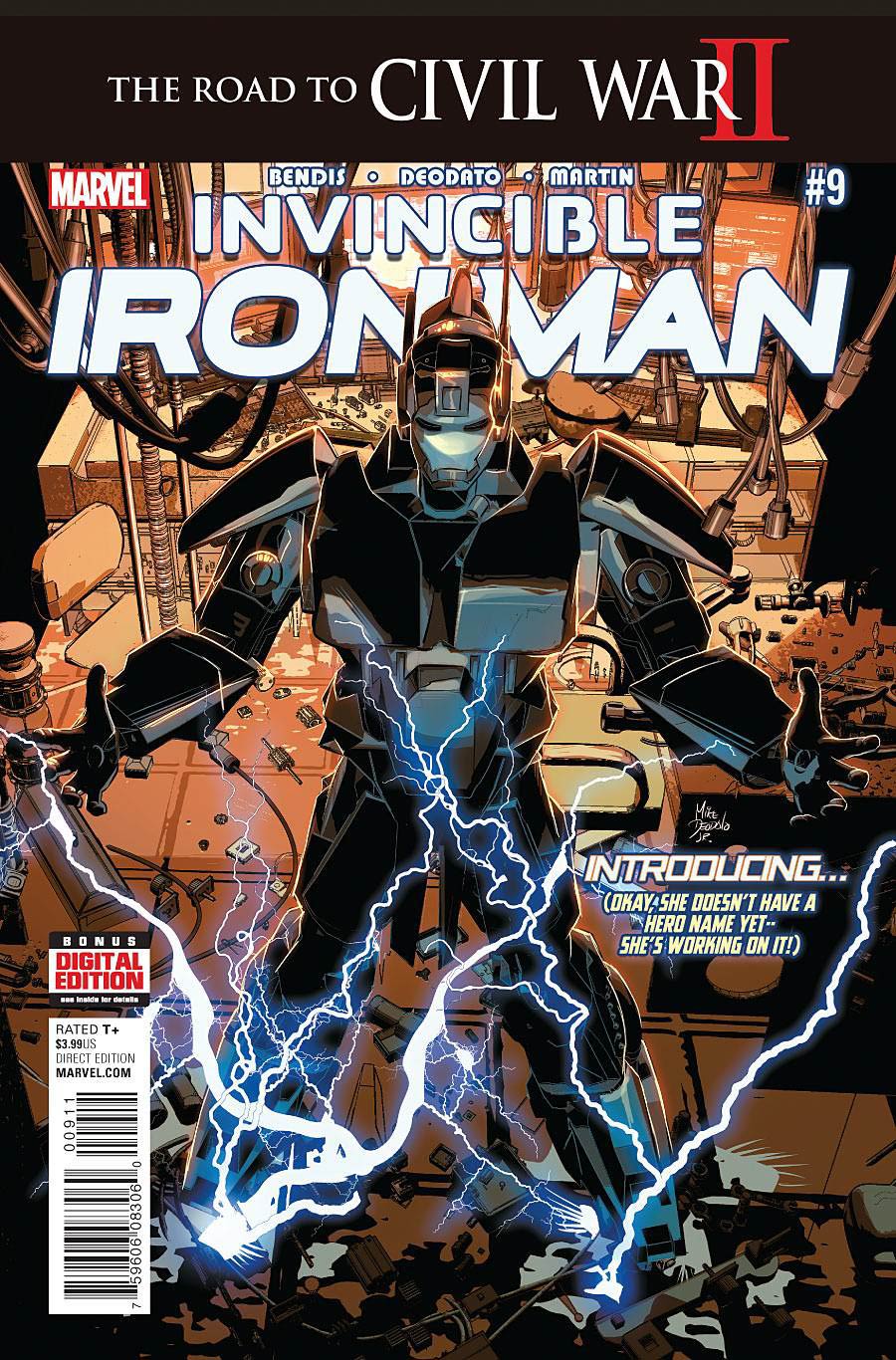 Invincible Iron Man Vol 2 #9 Cover A 1st Ptg Regular Mike Deodato Jr Cover (Road To Civil War II Tie-In)