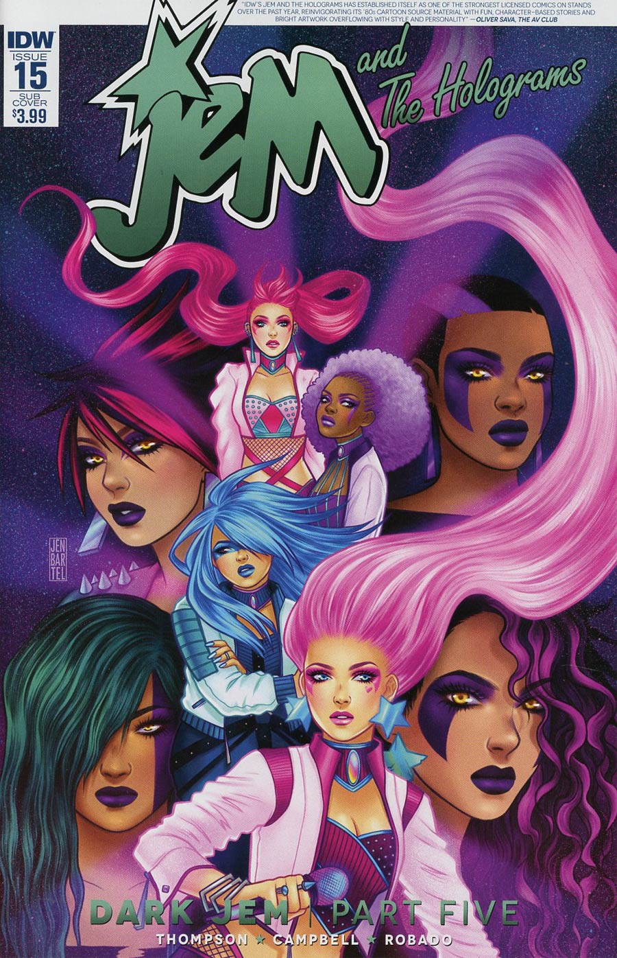 Jem And The Holograms #15 Cover B Variant Jen Bartel Subscription Cover