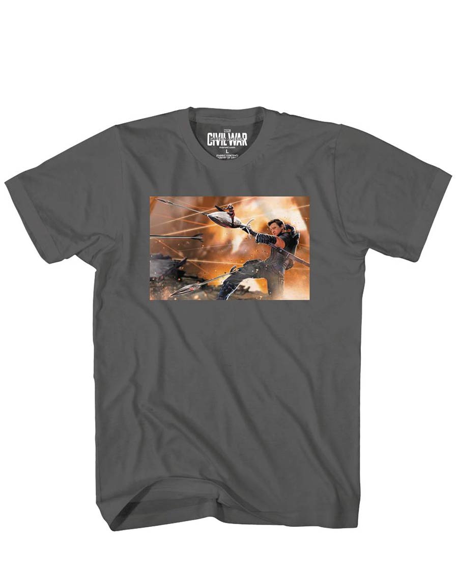 Captain America Civil War Hawk And Ant Black T-Shirt Large